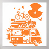 Funny Familienurlaub Campervan Poster (Vorne)