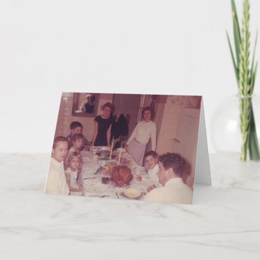 Funny Family bei Table Erntedank Card Dankeskarte (Vorderseite)