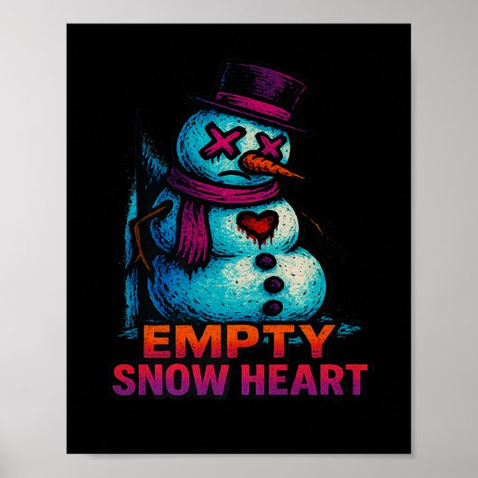 Funny Family Christmas Empty Snow Heart Snowman Pr Poster (Vorne)