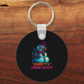 Funny Family Christmas Empty Snow Heart Snowman Pr Schlüsselanhänger (Vorderseite)
