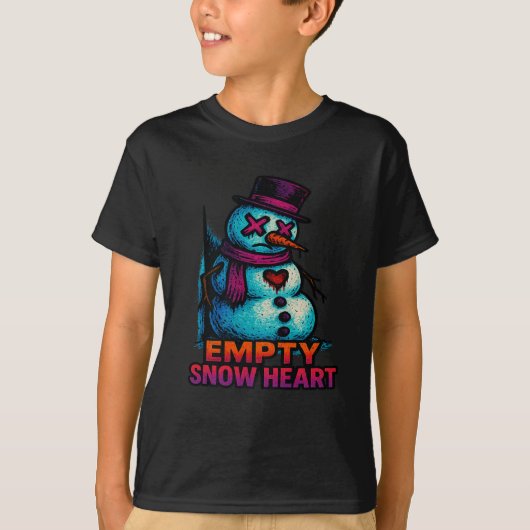 Funny Family Christmas Empty Snow Heart Snowman Pr T-Shirt (Vorderseite)
