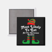 Funny Family Christmas Most Likely To Elf Magnet (Vorderseite/Rückseite)