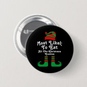 Funny Family Christmas Most Likely To Elf T Shirt Button (Vorne & Hinten)
