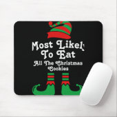 Funny Family Christmas Most Likely To Elf T Shirt Mousepad (Mit Mouse)
