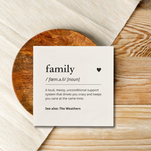 Funny Family Custom Definition Modernes Abendessen Serviette