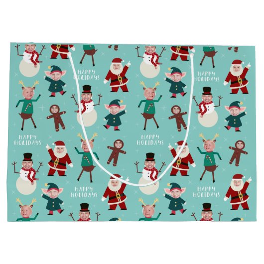 Funny Family Foto Holiday Geschenktasche Große Geschenktüte (Rückseite)