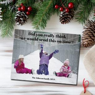 Funny Family Foto Zu spät Weihnachten Unglaublich  Postkarte