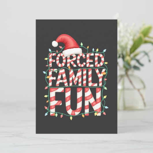 Funny Family Fun Funny Matching Outfit Einladung (Stehend Vorderseite)