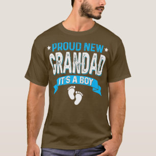 Funny Family Gender Reveal Proud New Grandad Es is T-Shirt