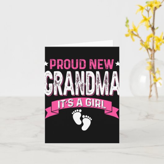 Funny Family Gender Reveal Proud New Grandma It's  Karte (Gelbe Blume)