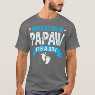 Funny Family Gender Reveal Proud New Papaw Es ist T-Shirt