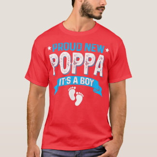 Funny Family Gender Reveal Proud New Poppa Es ist  T-Shirt