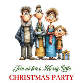 Funny Family Hand Drawn Christmas Party Invite Einladung