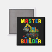 Funny Family Master Builder Building Bricks Blocks Magnet (Vorderseite/Rückseite)