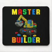 Funny Family Master Builder Building Bricks Blocks Mousepad (Vorne)