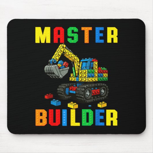 Funny Family Master Builder Building Bricks Blocks Mousepad (Vorne)