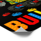 Funny Family Master Builder Building Bricks Blocks Poster (Ecke)