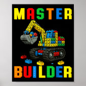 Funny Family Master Builder Building Bricks Blocks Poster (Vorne)