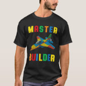 Funny Family Master Builder Building Bricks Blocks T-Shirt (Vorderseite)
