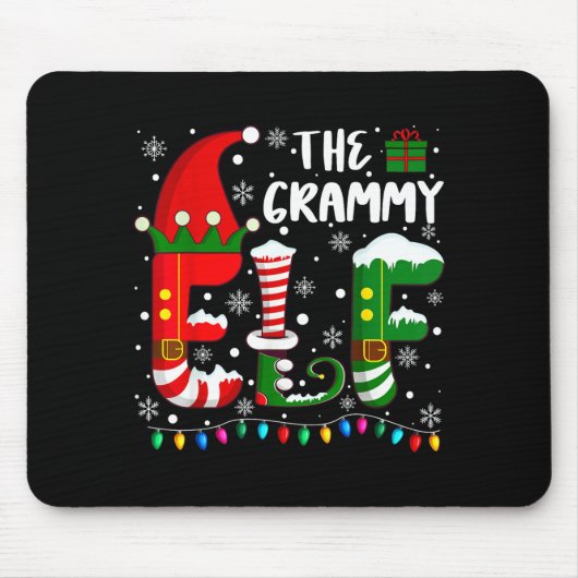 Funny Family Matching Pajamas Grammy Elf Christmas Mousepad (Vorne)