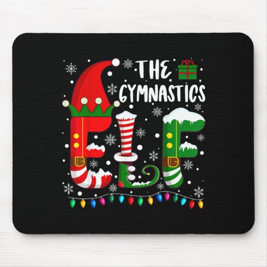 Funny Family Matching Pajamas Gymnastics Elf Chris Mousepad (Vorne)