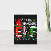 Funny Family Matching Pajamas Handsome Elf Christm Karte (Vorderseite)