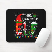 Funny Family Matching Pajamas Twin Sister Elf Chri Mousepad (Mit Mouse)
