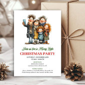 Funny Family Modern Holiday Party Invitation Einladung