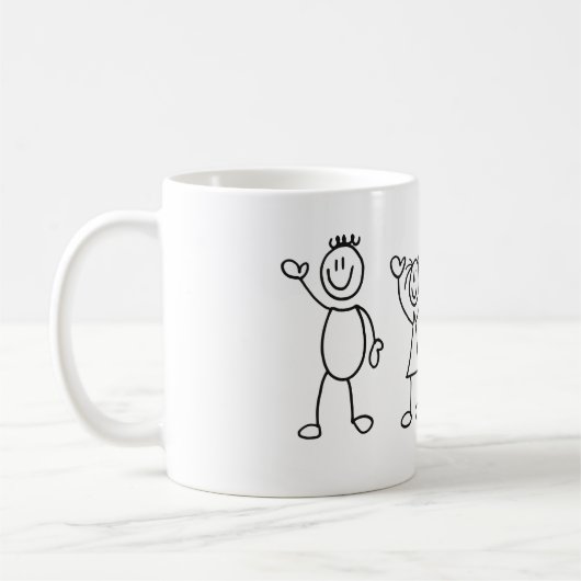 Funny Family Strichmännchen Kaffeetasse (Links)