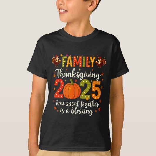 Funny Family Thanksgiving 2025 Shirt - Cute Pumpki (Vorderseite)