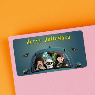Funny Family Vacation Happy Halloween Adressaufkleber