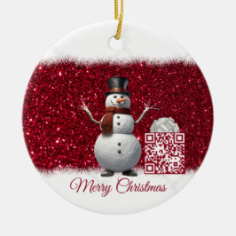 Funny Family Video and Foto Ornament - Snowman