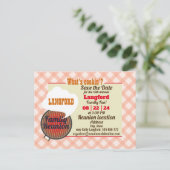 Funny Family Wiedersehen Design Ankündigung Postca (Stehend Vorderseite)