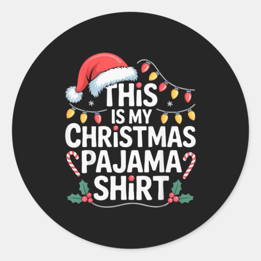 Funny Family Xmas Men Women Kids This Is My Christ Runder Aufkleber (Vorderseite)