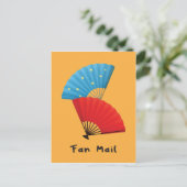 Funny Fan Mail Puff mit japanischen Fans Postkarte (Stehend Vorderseite)
