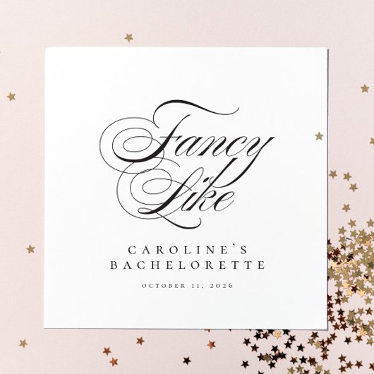 Funny Fancy Like Script Country Bachelorette Serviette