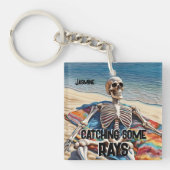 Funny Fangen einige rosige Skeletton-T - Shirt Schlüsselanhänger (Vorderseite)