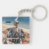 Funny Fangen einige rosige Skeletton-T - Shirt Schlüsselanhänger (Rückseite)