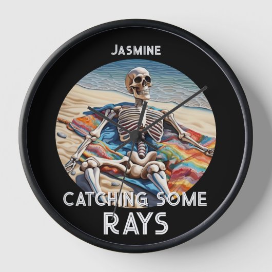 Funny Fangen einige rosige Skeletton-T - Shirt Uhr (Vorderseite)