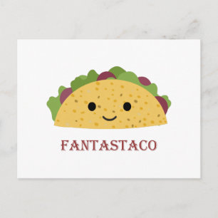 Funny Fantastaco Taco Pun Niedlich Kawaii Taco Feiertagspostkarte