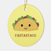 Funny Fantastaco Taco Pun Niedlich Kawaii Taco Keramik Ornament (Links)