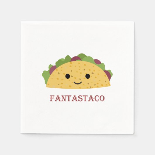 Funny Fantastaco Taco Pun Niedlich Kawaii Taco Serviette (Vorderseite)