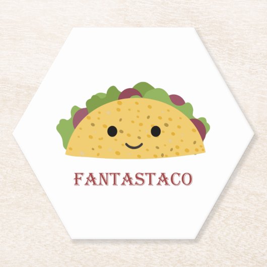 Funny Fantastaco Taco Pun Niedlich Kawaii Taco Untersetzer (Vorderseite)