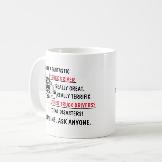 Funny Fantastic Trucker Truck Driver Kaffeetasse (Vorderseite Links)