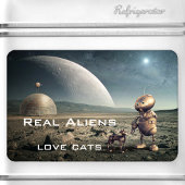 Funny Fantasy Crazy Cat Alien Magnet