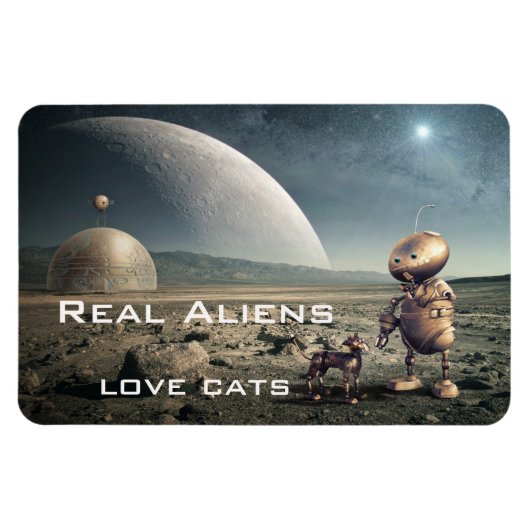 Funny Fantasy Crazy Cat Alien Magnet (Horizontal)