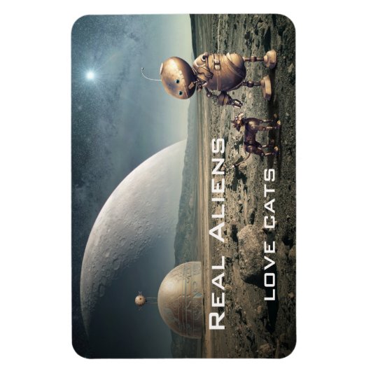 Funny Fantasy Crazy Cat Alien Magnet (Vertikal)