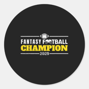 Funny Fantasy Football 2025 Champion Fantasy Footb Runder Aufkleber