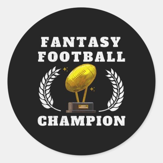 Funny Fantasy Football 2025 Champion Fantasy Footb Runder Aufkleber (Vorderseite)