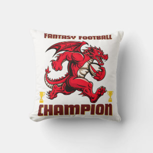 Funny Fantasy Football Champion Dragon Running Kissen